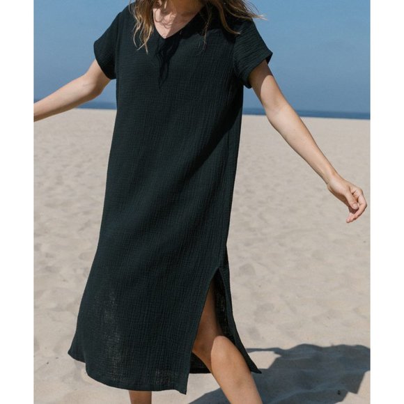 Jenni Kayne Cypress Caftan Dress Black 